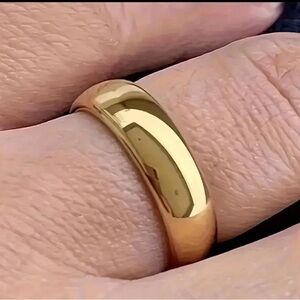 18kt Gold Plated Titanium Wedding Band Unisex
